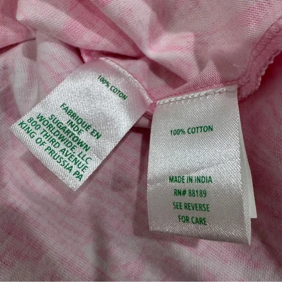 NWOT Lilly Pulitzer Barreto Cotton Top Short Sleeve Gold Button Beach Pink M - Picture 11 of 12